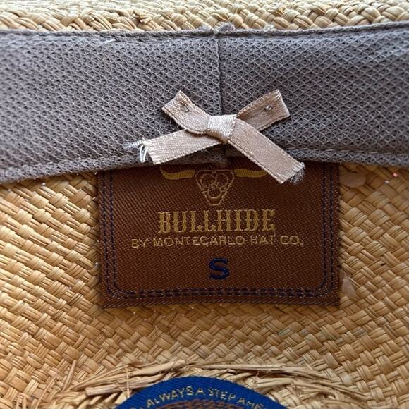 Bullhide Woven Straw Cowboy Hat With Turquoise Details, Size Small